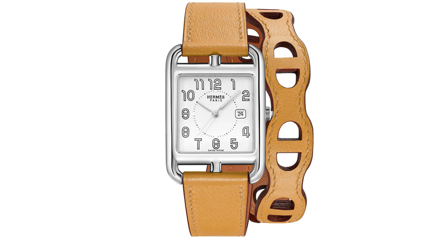エルメス レディース腕時計 レザーベルト白 ドゥブルトゥール 販促品 
