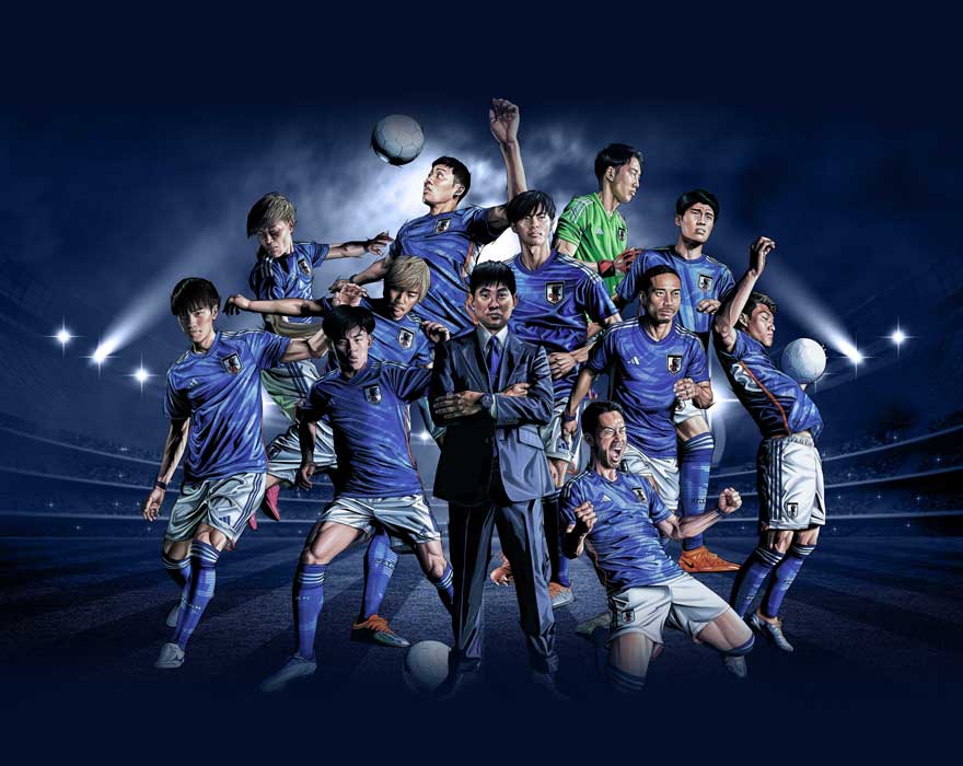 田村大氏によるサッカー日本代表選手イラスト