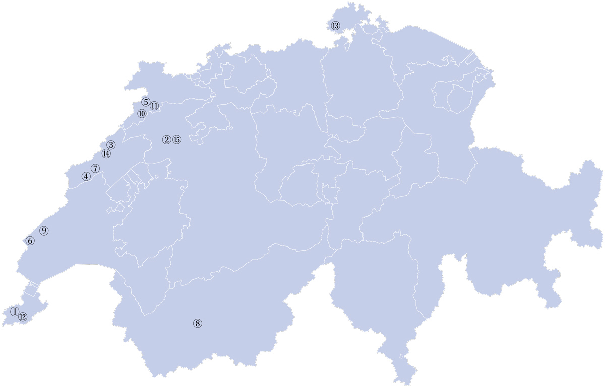 スイスのサプライヤー地図