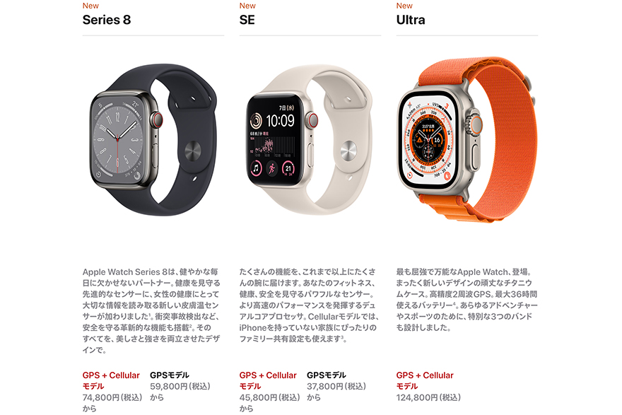 Apple Watch 比較