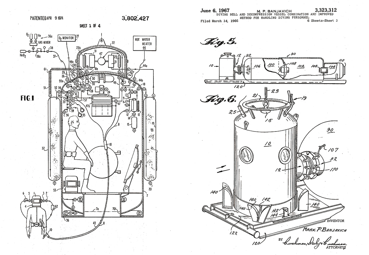 1970年代の飽和潜水装置に関する特許資料
