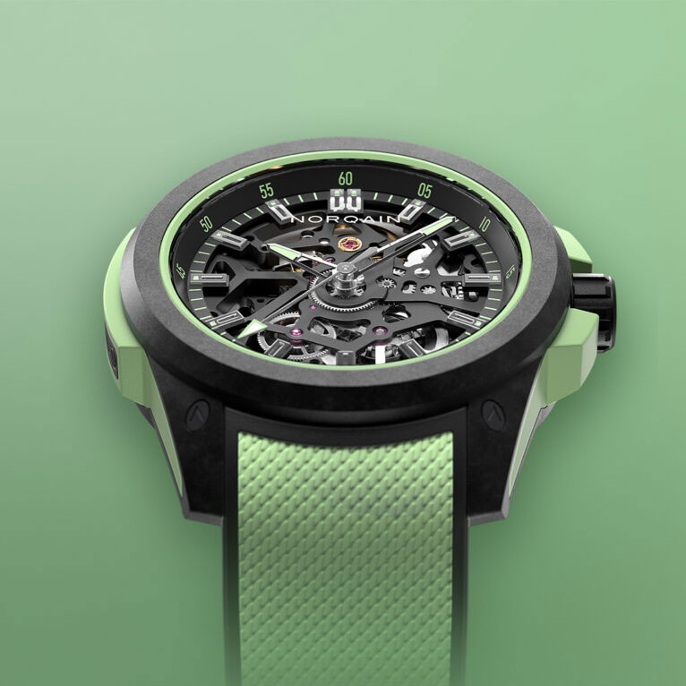 ノルケイン「ワイルドワン スケルトン 39mm ミント グリーン」