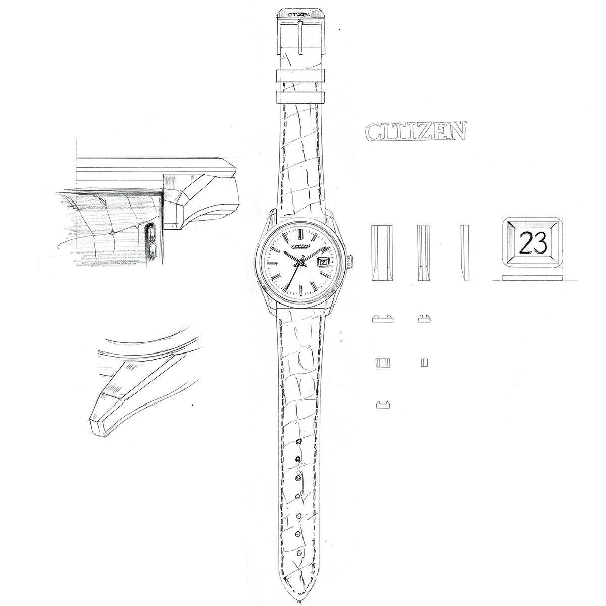 初代ザ・シチズン（CTA57-0521）のデザイン画