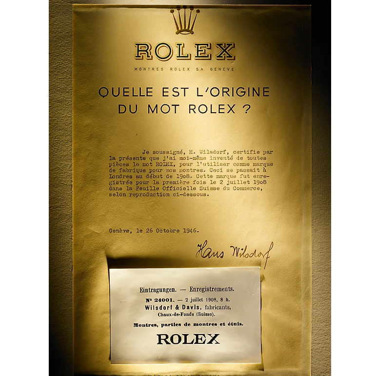 ロレックスの商標登録書類