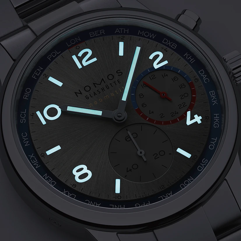 ノモス グラスヒュッテ「クラブスポーツ ネオマティック ワールドタイマー」