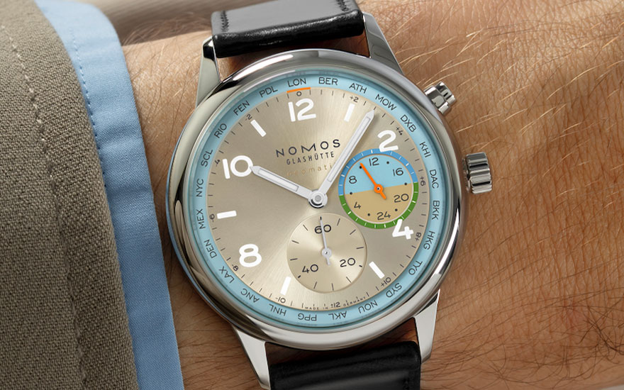 ノモス グラスヒュッテ クラブスポーツ ネオマティック ワールドタイマー