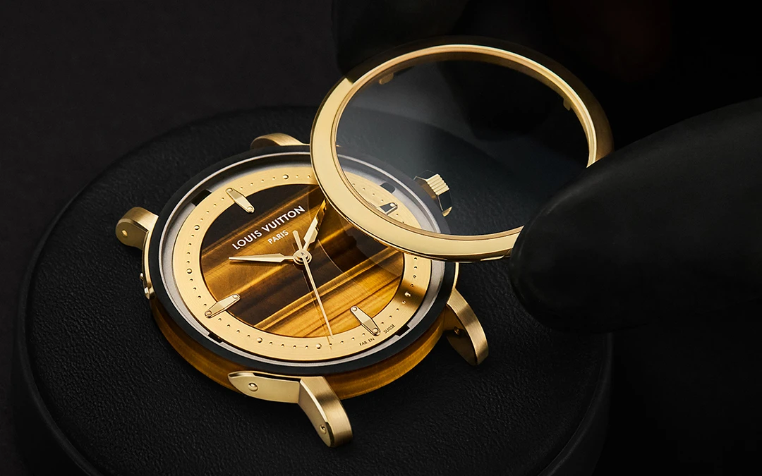 ルイ・ヴィトン「エスカル オートマティック イエローゴールド&タイガーズアイ」Ref.W3YG21