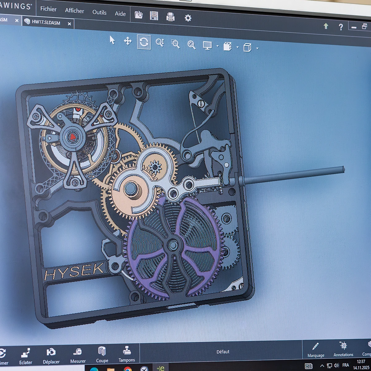 「フルティフ スケルトントゥールビヨン」のCAD図面