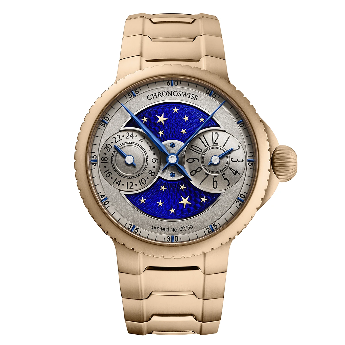 クロノスイス「パルス GMTエナメル スカイ ゴールド」Ref.CH-4221REM-GRBL