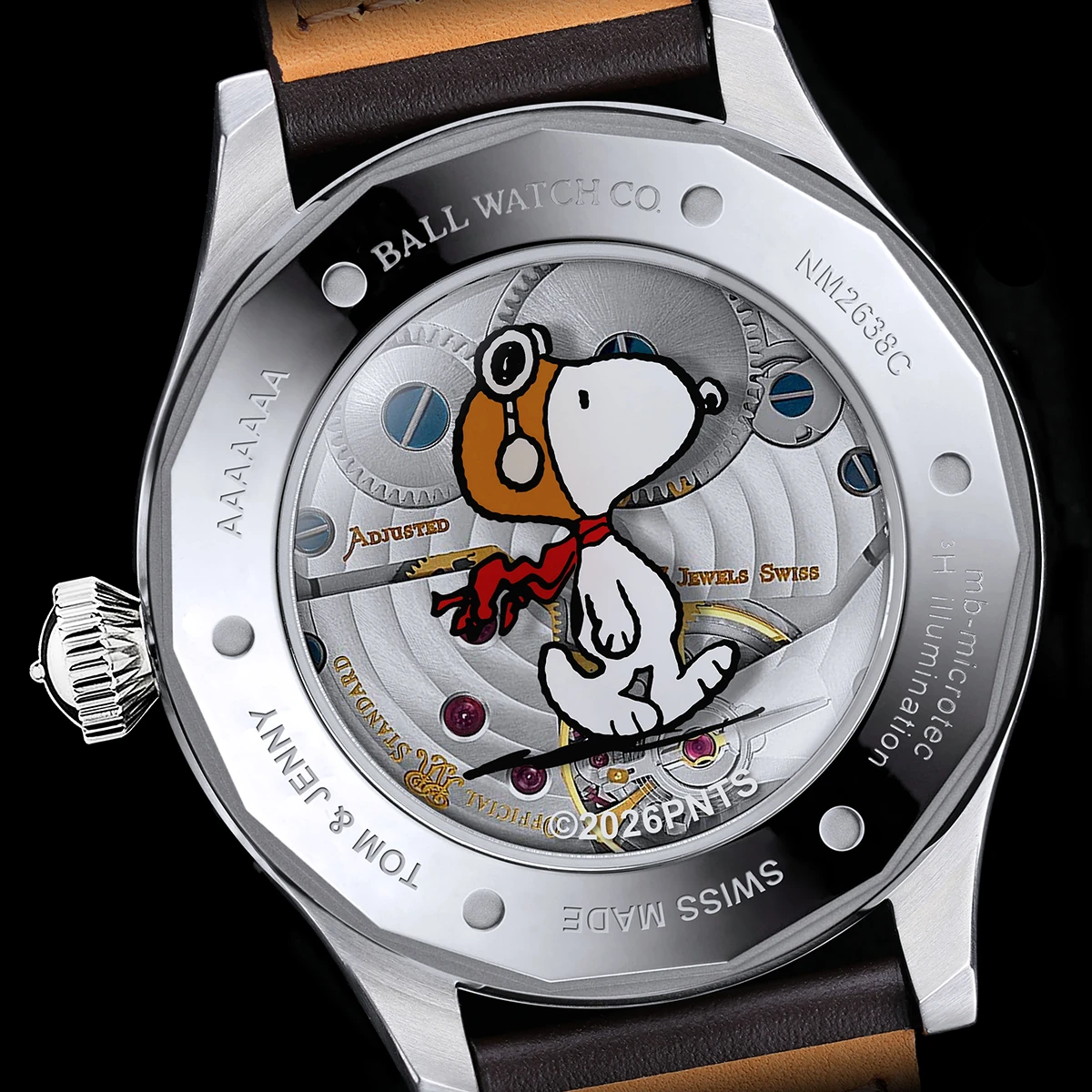 ボール ウォッチ「エンジニアマスター スヌーピー フライングエース」Ref.NM2638C-L2J-BK